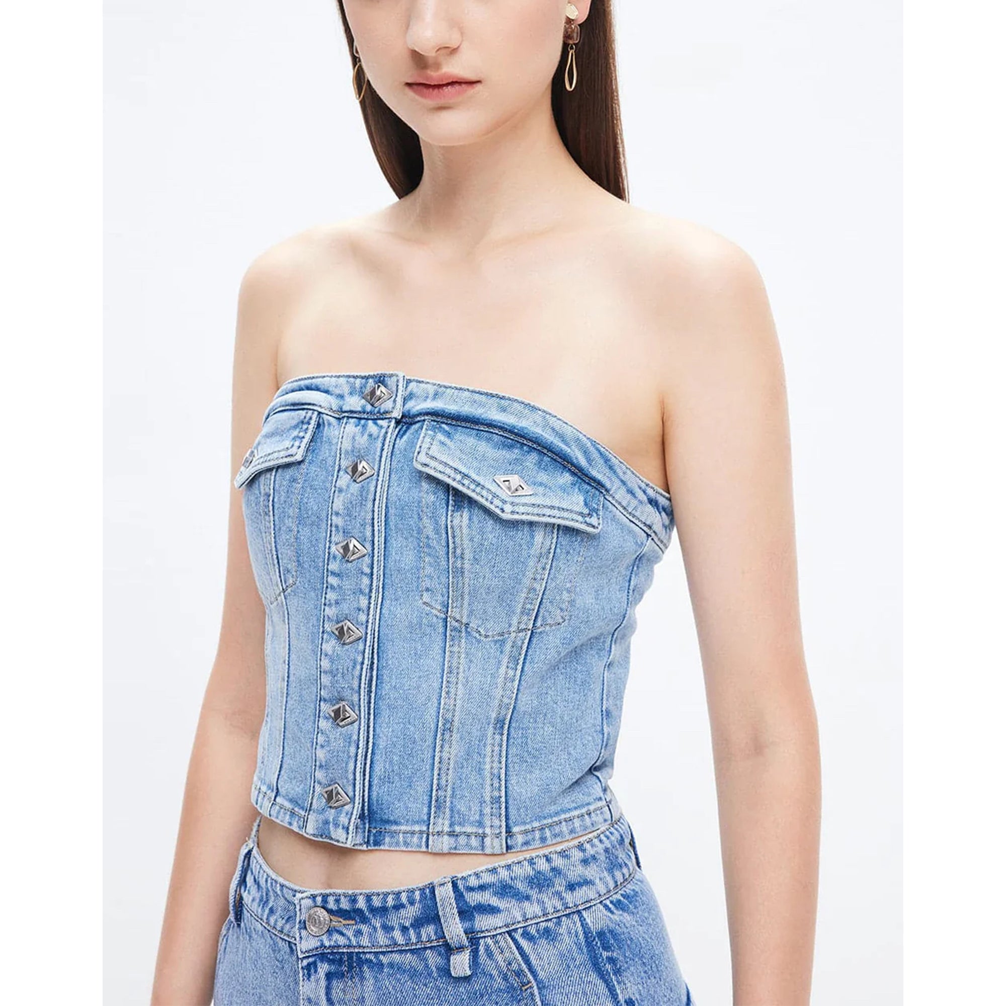 Denim tube top dress hot sale