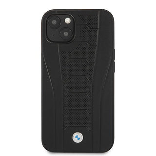 BMW Leather Hard Case Seat Pattern With Logo - iPhone 13