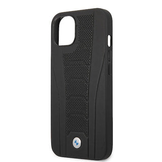 BMW Leather Hard Case Seat Pattern With Logo - iPhone 13