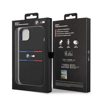 BMW M Collection Silicone iPhone 14 Plus Case Printed Tricolor Lines And Logo