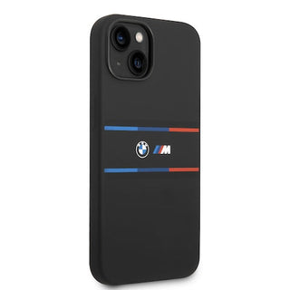 BMW M Collection Silicone iPhone 14 Case Printed Tricolor Lines And Logo