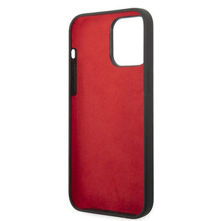 Ferrari Liquid Silicone Case Metal Logo Black Camera Outline - iPhone 14 Pro Max