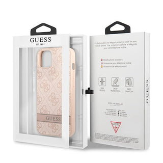 Guess 4G Pu Leather Case With Bottom Printed Stripe - iPhone 13 Mini