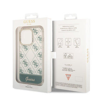 Guess Iml Case Electroplated 4G Pattern Bottom Stripe Script Logo - iPhone 14 Pro