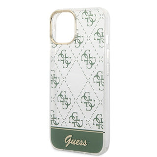 Guess Iml Case Electroplated 4G Pattern Bottom Stripe Script Logo - iPhone 14 Plus