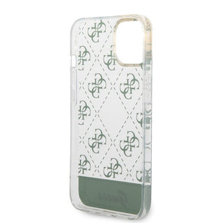 Guess Iml Case Electroplated 4G Pattern Bottom Stripe Script Logo - iPhone 14 Plus