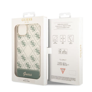 Guess Iml Case Electroplated 4G Pattern Bottom Stripe Script Logo - iPhone 14 Plus