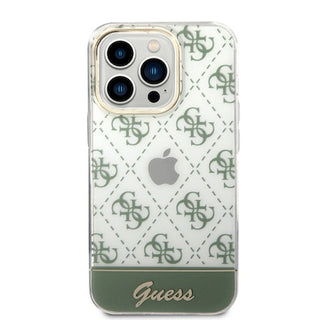 Guess Iml Case Electroplated 4G Pattern Bottom Stripe Script Logo - iPhone 14 Pro Max