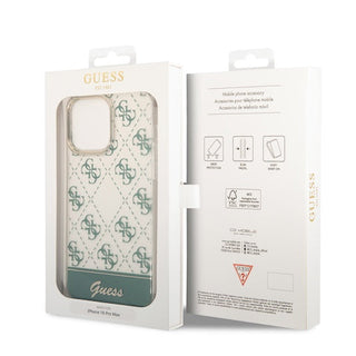Guess Iml Case Electroplated 4G Pattern Bottom Stripe Script Logo - iPhone 14 Pro Max